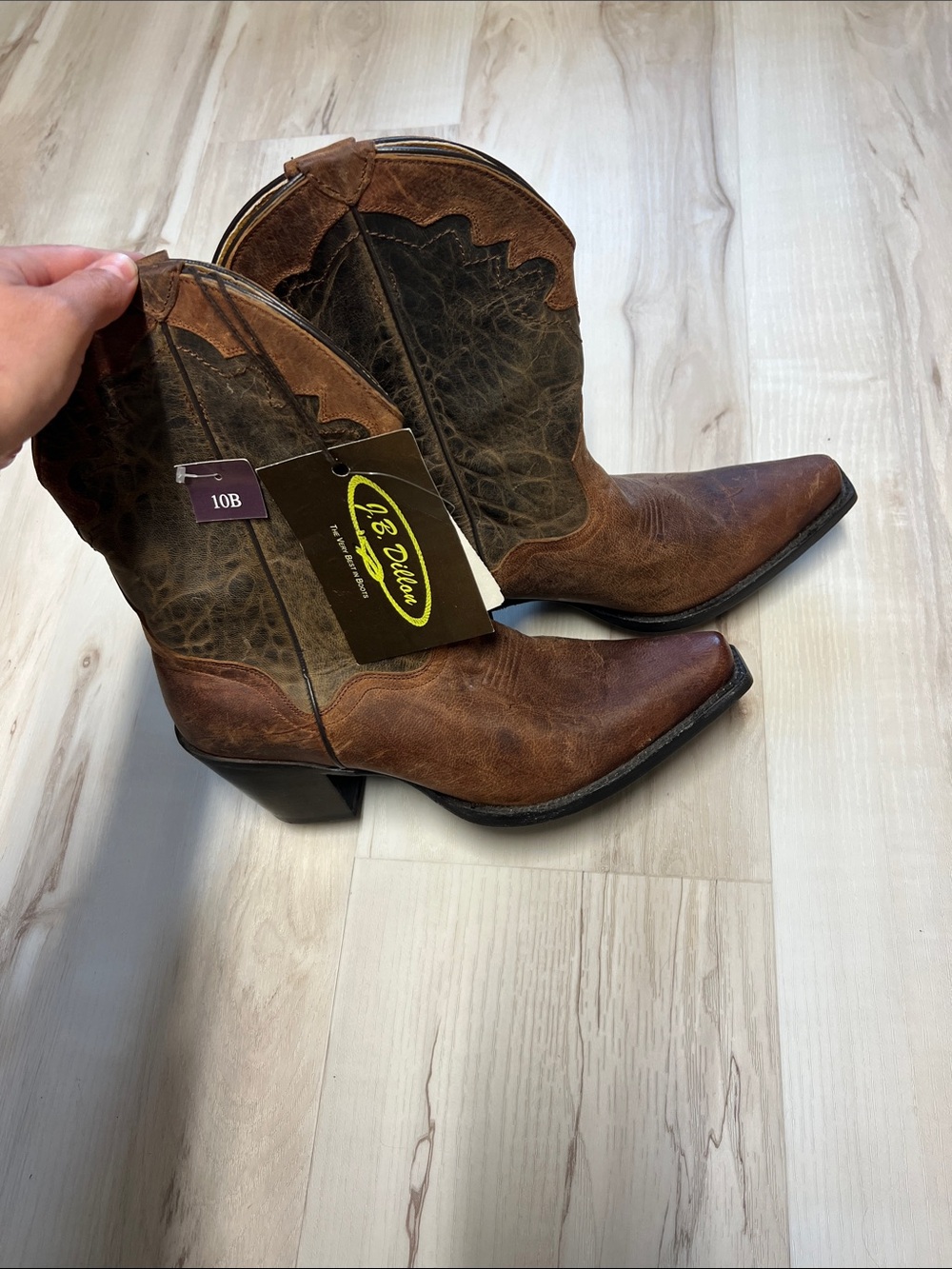 J.B. Dillon Two-Tone Brown Western Cowboy Boots